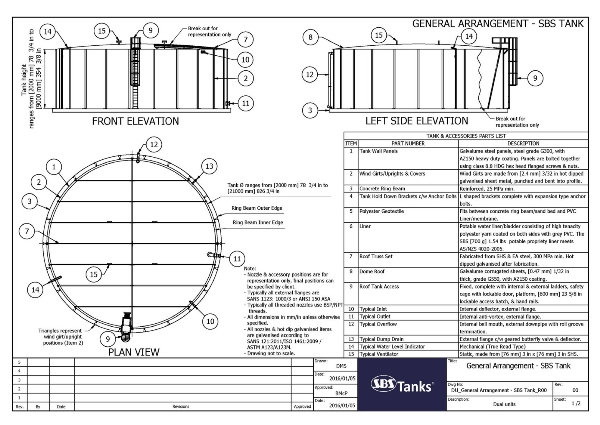 SBS CY21R09 Water Tank – 399K Gallons, Seismic & Wind Rated SBS CY21R09 Water Tank – 399K Gallons, Seismic & Wind Rated