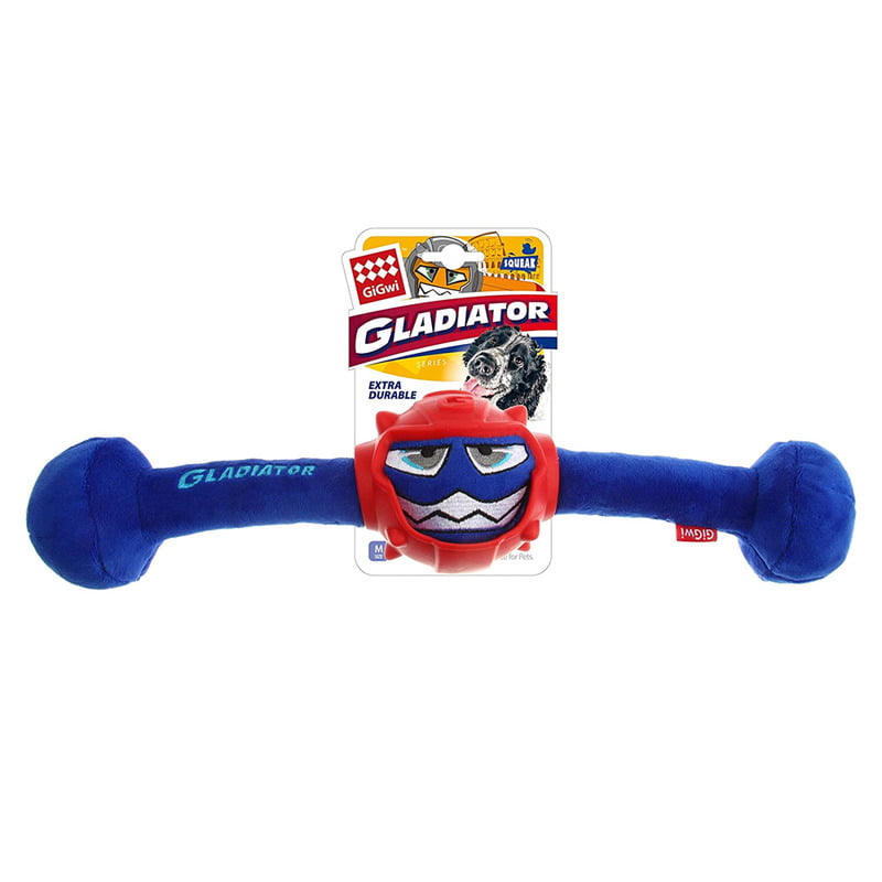 GiGwi Gladiator Squeaker Inside Plush/TPR Dog Toy (Medium) – Blue GiGwi Gladiator Squeaker Inside Plush/TPR Dog Toy (Medium) – Blue