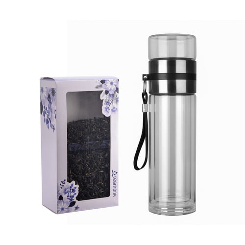 Glass Bottle with Infuser & Green Tea Set Glass Bottle with Infuser & Green Tea Set