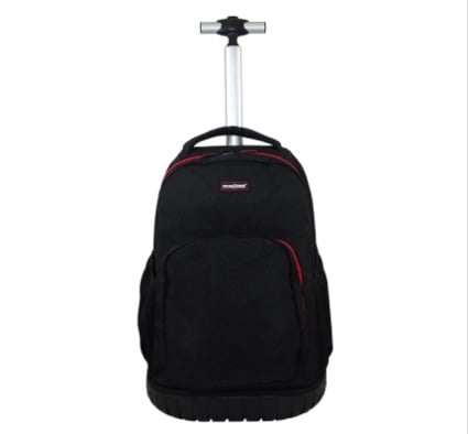 Mochila con ruedas Mod Islandia Negro con cierre Rojo Mochila con ruedas Mod Islandia Negro con cierre Rojo