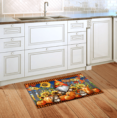 Gnome and Pumpkins Doormat