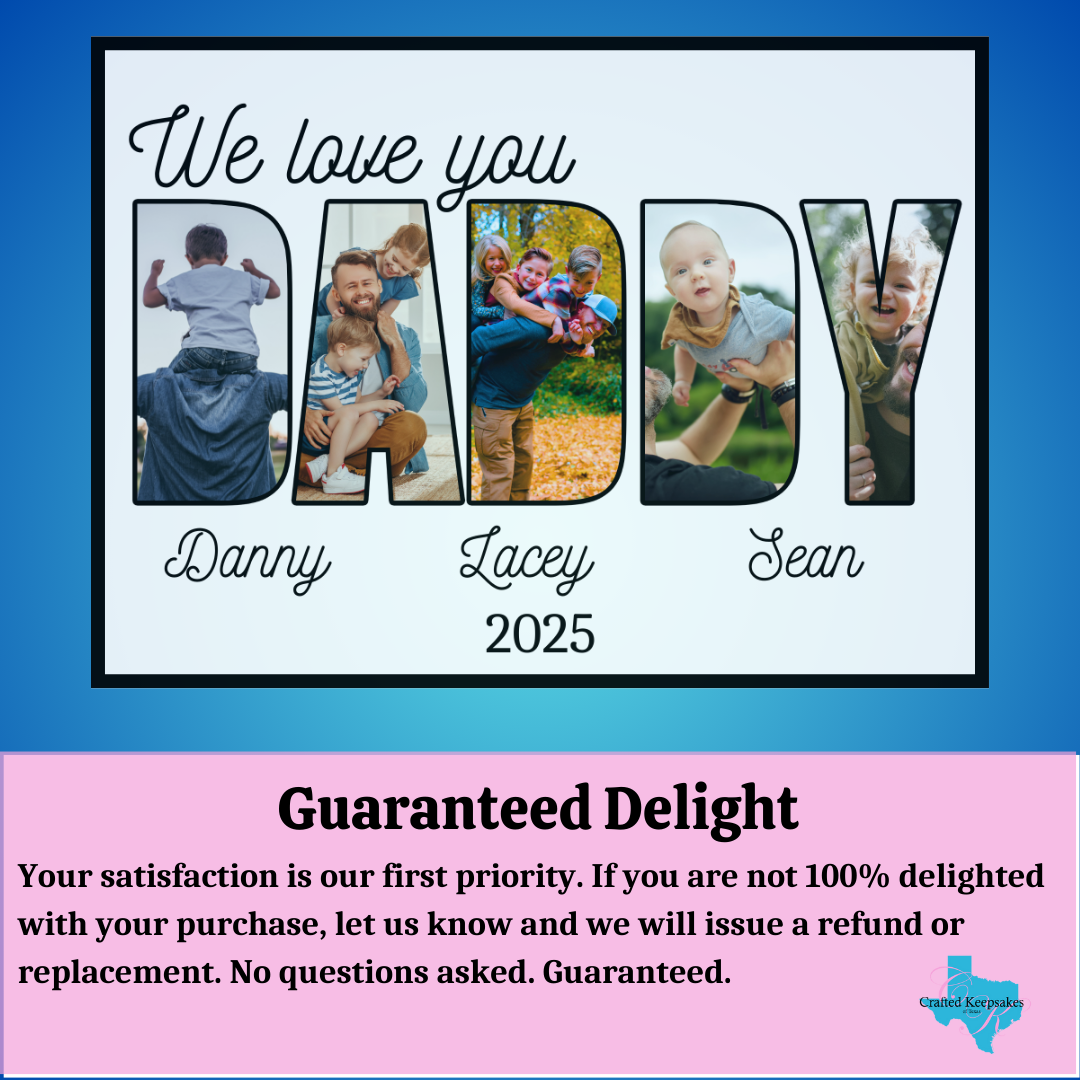 DaDDY 10 x 8 Custom Personalized Photo Sign