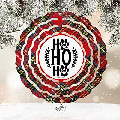 Breeds Starting with H-L Dog Santa Hat Personalized 4" Wind Spinner Ornament Pet Parent Gift