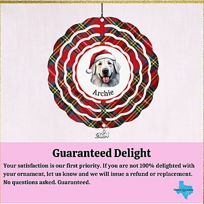 Breeds Starting with H-L Dog Santa Hat Personalized 4" Wind Spinner Ornament Pet Parent Gift