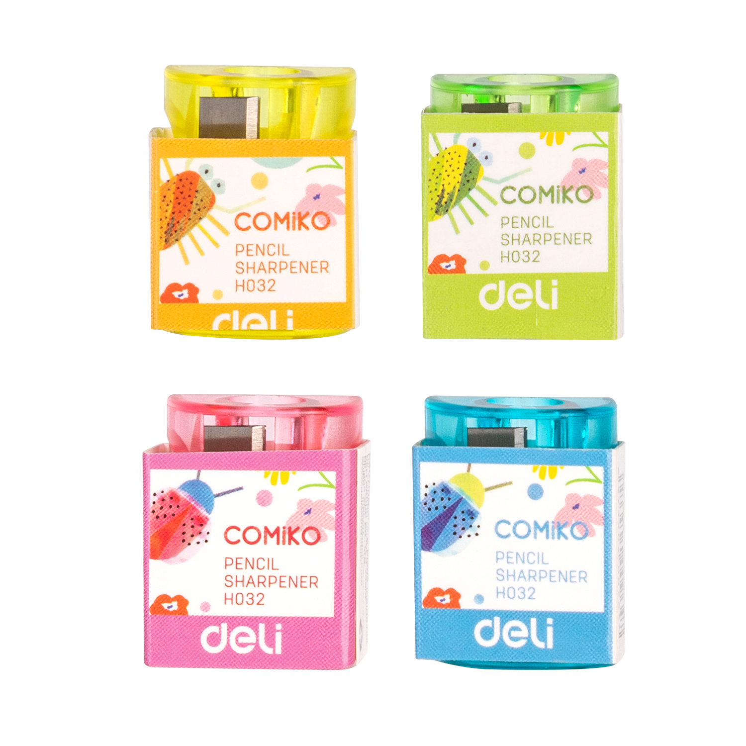 DELI H032 PVC COMIKO SHARPENER ASST