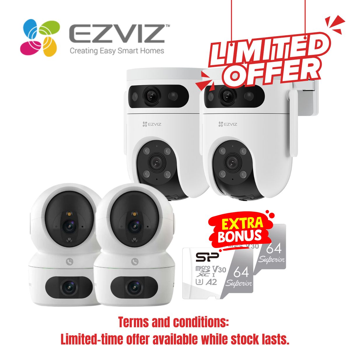 [4 PACK]EZVIZ DUAL LENS CAMERA 4 PACK(H7c+H9c)