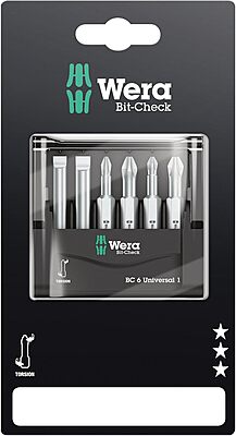 HF-WER-05073635001,Bit-Check-6-Universal,-Screw-driver-bit-Set-of-6pcs.