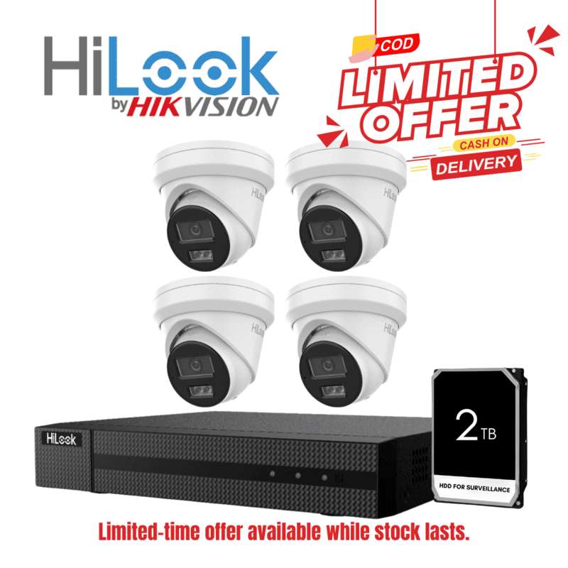 [COD only]HiLook 6MP AI 4CH 2TB Kit(IPC-T361H)