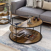 Diego Floor Shelf Coffee Table with Storage with Metal Diego Floor Shelf Coffee Table with Storage with Metal