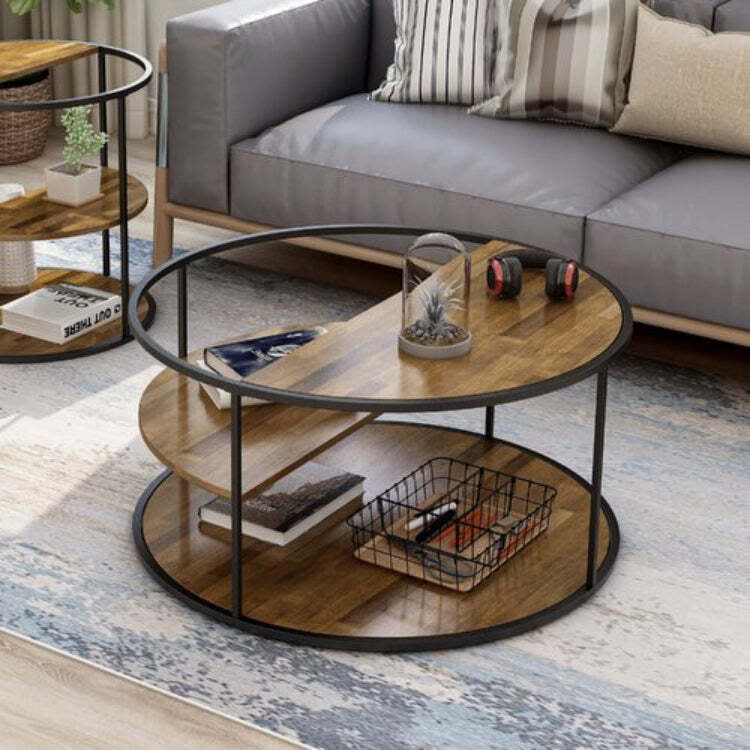 Diego Floor Shelf Coffee Table with Storage with Metal Diego Floor Shelf Coffee Table with Storage with Metal