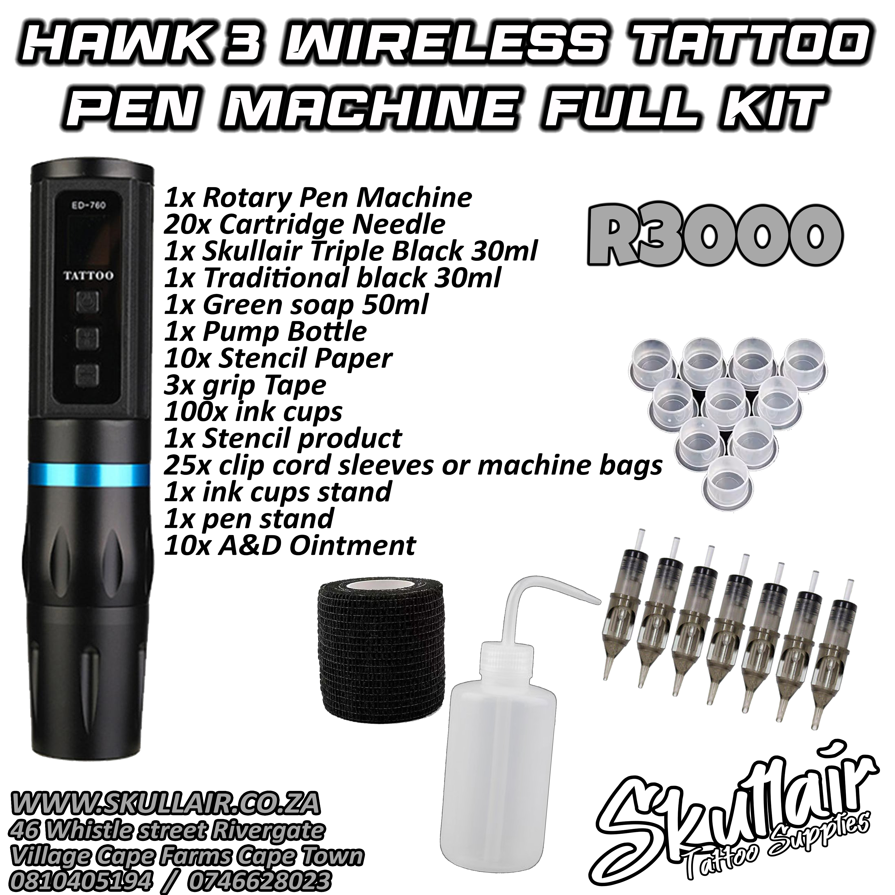 Rotary Hawk 3 Wireless Pen Full Kit