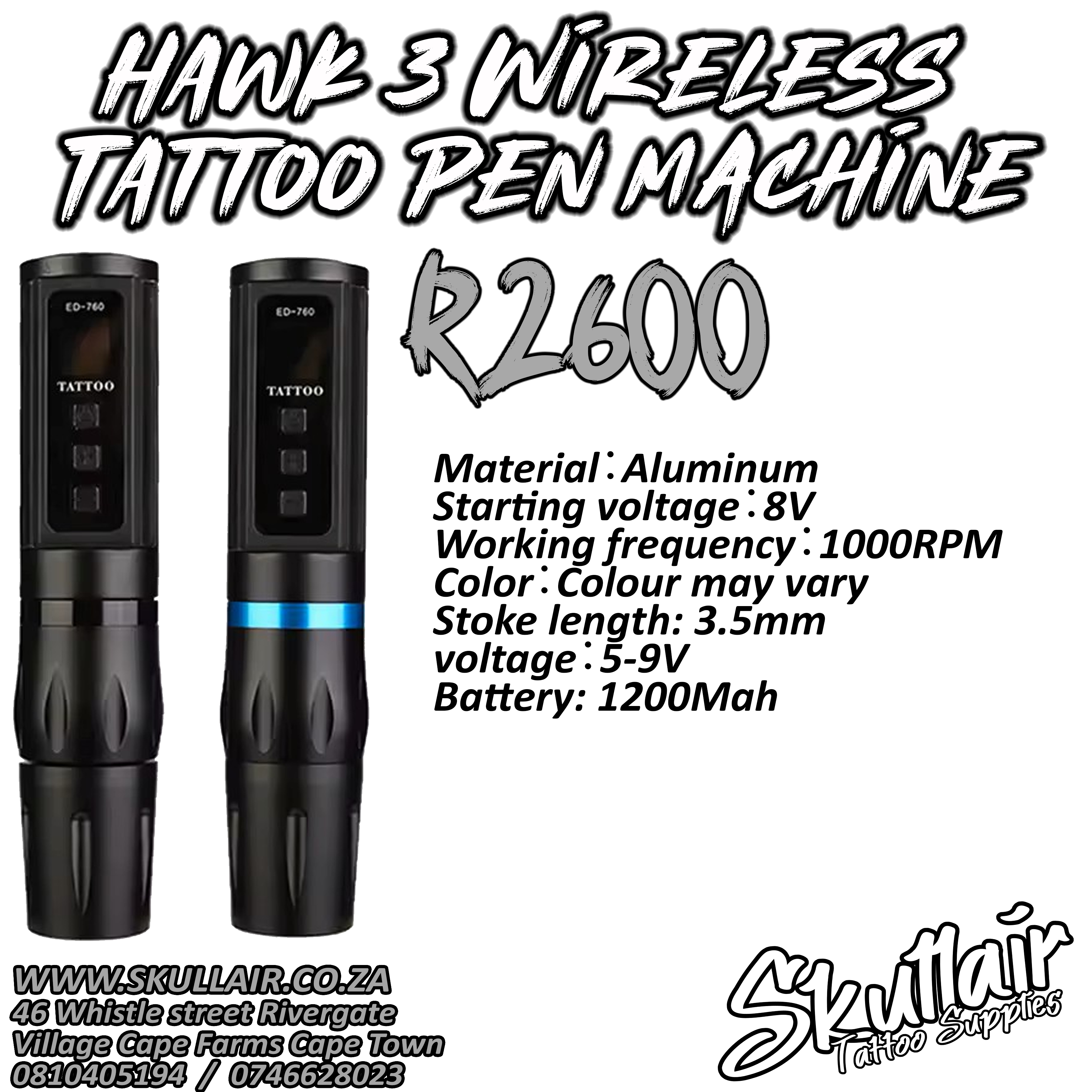 Rotary Hawk 3 Wireless Pen with built in battery 3.5mm Stroke Length Rotary Hawk 3 Wireless Pen with built in battery 3.5mm Stroke Length