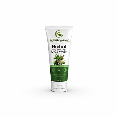 Smellgud Cosmetics 100% Pure Herbal Ayurvedic facewash Natural Neem & Tulsi Herbal Face Wash 100 ml