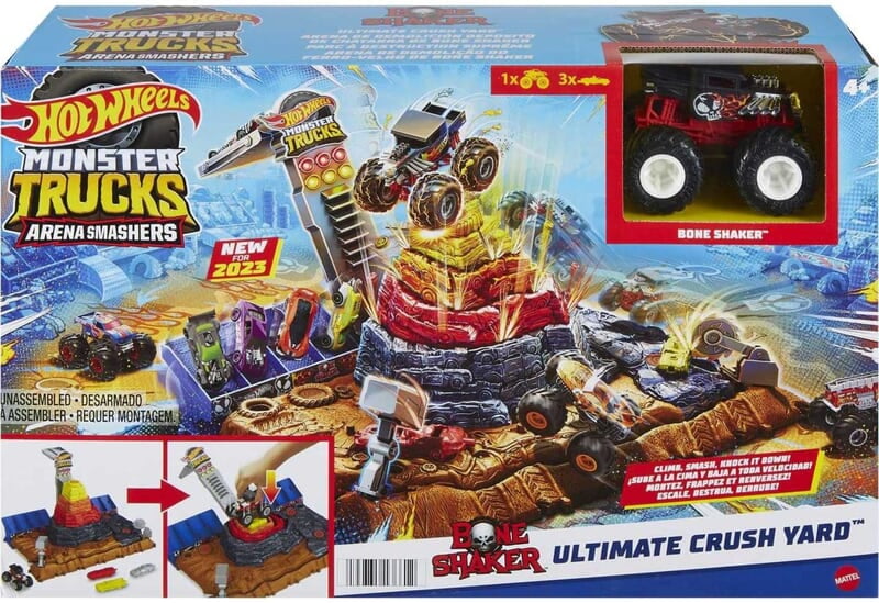 Hot Wheels Monster Trucks Arena Smashers Bone Shaker Ultimate Crush Yard Playset Hot Wheels Monster Trucks Arena Smashers Bone Shaker Ultimate Crush Yard Playset
