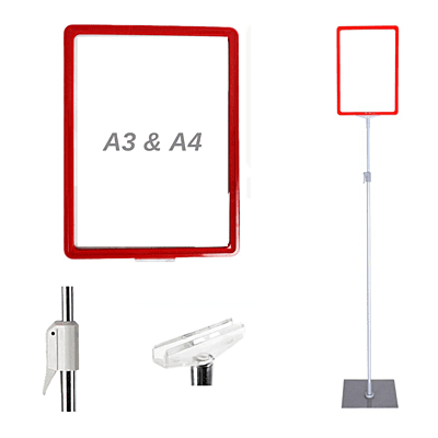 A3 FRAME RED OR BLACK COLOR(FULL SET with TELESCOPHIC stand