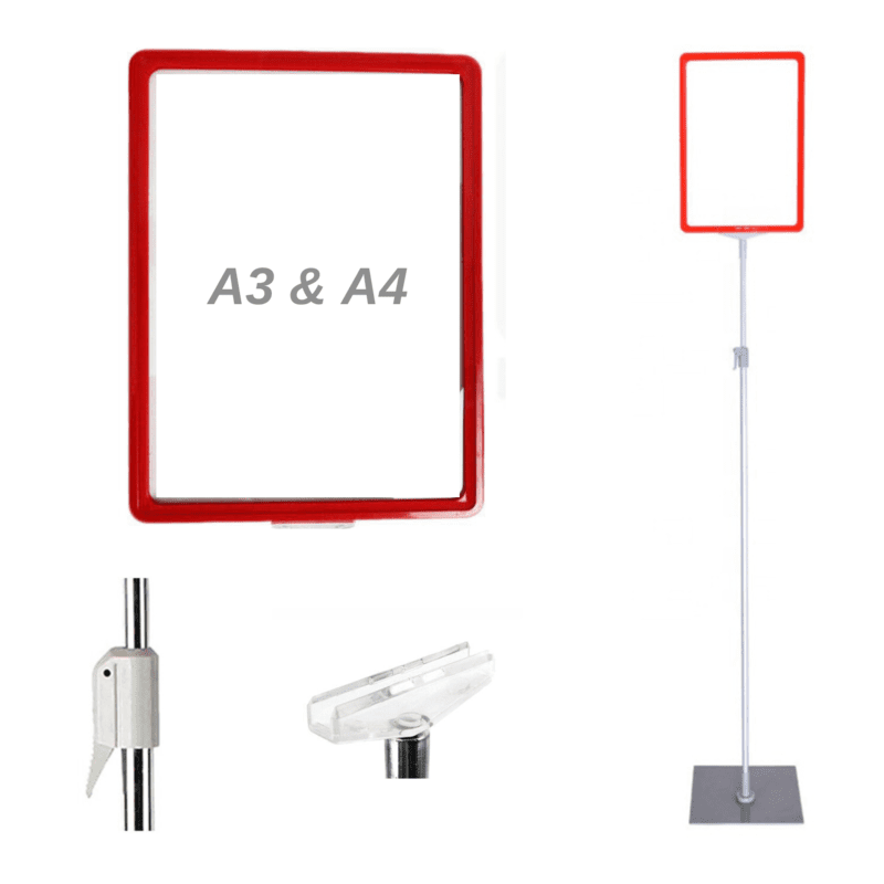 A3 FRAME RED OR BLACK COLOR(FULL SET with TELESCOPHIC stand