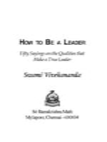 How to be a Leader How to be a Leader