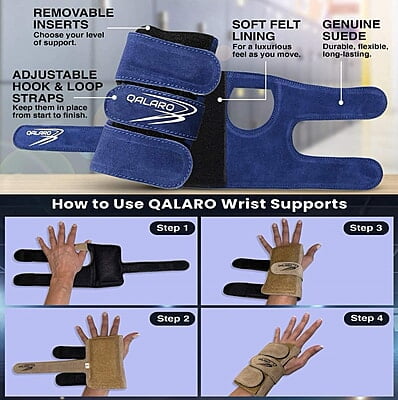 QALARO - SKY BLUE SUEDE WRIST SUPPORTS (pair) QALARO - SKY BLUE SUEDE WRIST SUPPORTS (pair)