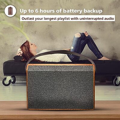 Philips Audio BT 2218 10W 2.0 Ch Bluetooth Speaker with Retro Wooden Design, Aesthetic Look, Long Lasting Battery Life, Multipoint Connectivity - Bluetooth, USB, FM, Mic Input (Brown) Philips Audio BT 2218 10W 2.0 Ch Bluetooth Speaker with Retro Wooden Design, Aesthetic Look, Long Lasting Battery Life, Multipoint Connectivity - Bluetooth, USB, FM, Mic Input (Brown)