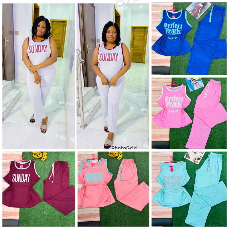 LADIES 2 PIECES OUTDOOR LOUNGE WEAR SET LADIES 2 PIECES OUTDOOR LOUNGE WEAR SET