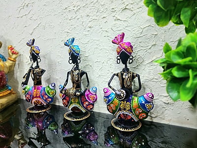 Handcrafted Rajasthani Musician Figurines – Set of 3 Colorful Decor Pieces Handcrafted Rajasthani Musician Figurines – Set of 3 Colorful Decor Pieces