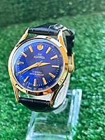 Vintage Roamer Rare 1970s Blue Dial Men's Wrist Watch
