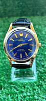 Vintage Roamer Rare 1970s Blue Dial Men's Wrist Watch