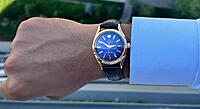 Vintage Roamer Rare 1970s Blue Dial Men's Wrist Watch