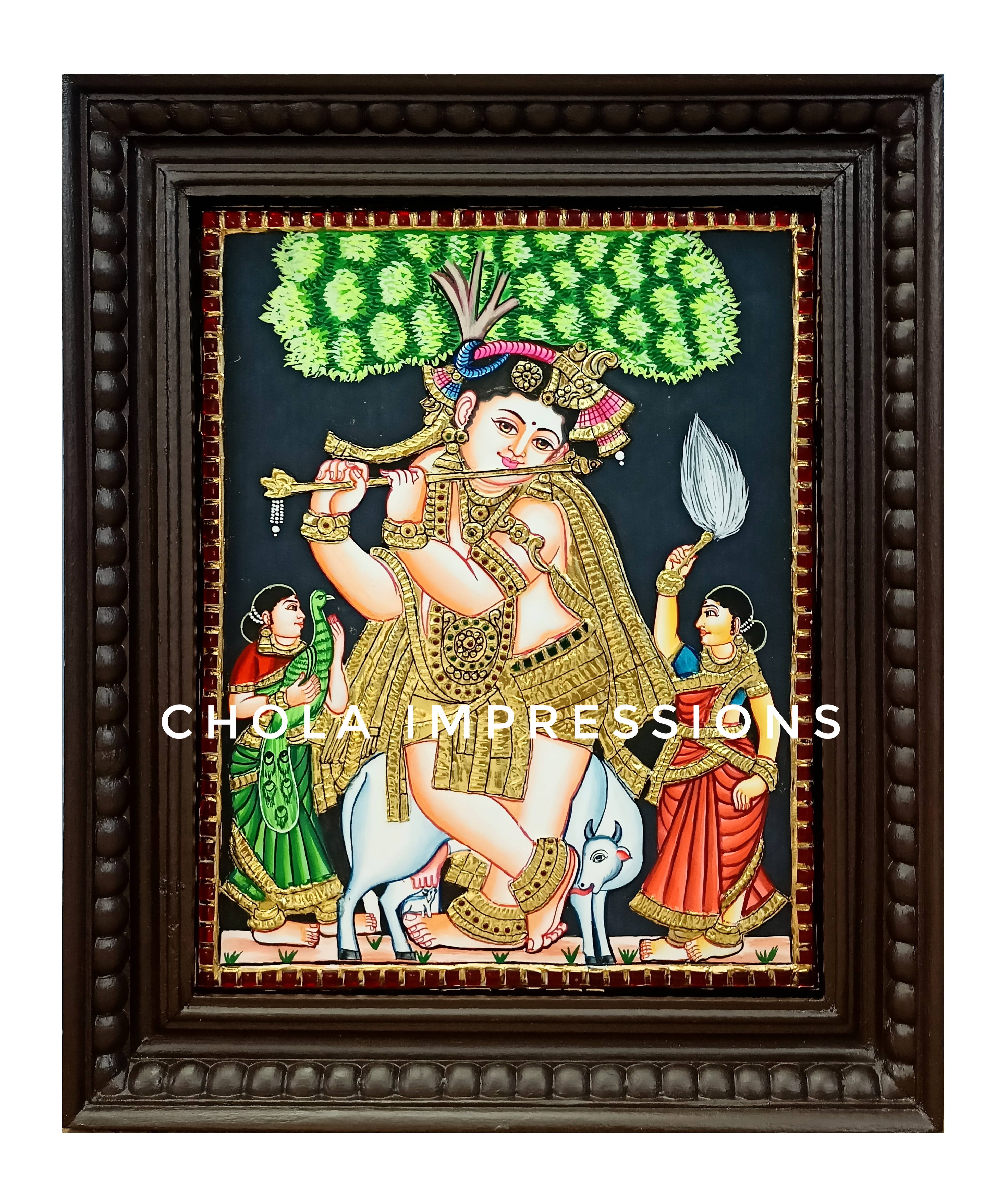 Punnai Maram Krishnar Tanjore Painting