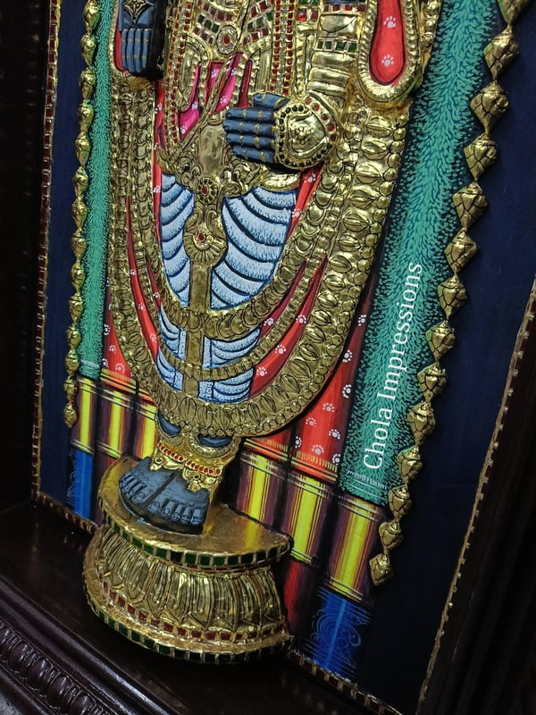 Exclusive Lord Balaji Realistic Tanjore Painting -  with American Diamonds
