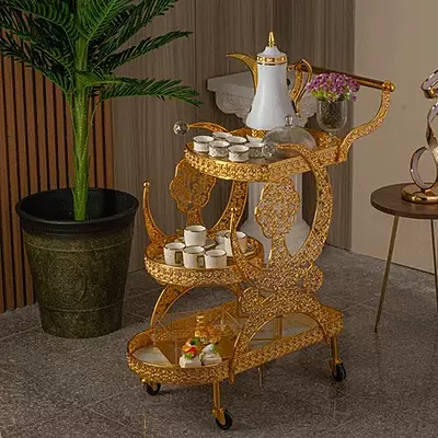 Gold and white Trolly