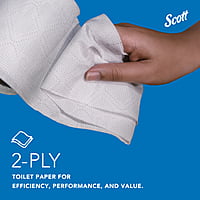 Scott Toilet Paper 100% Recycled, 2-Ply, 4.0" x 4.0", 473 Sheets/Roll - 80/Case Scott Toilet Paper 100% Recycled, 2-Ply, 4.0" x 4.0", 473 Sheets/Roll - 80/Case