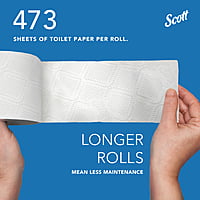 Scott Toilet Paper 100% Recycled, 2-Ply, 4.0" x 4.0", 473 Sheets/Roll - 80/Case Scott Toilet Paper 100% Recycled, 2-Ply, 4.0" x 4.0", 473 Sheets/Roll - 80/Case
