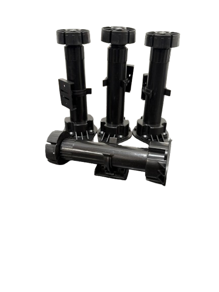 Kitchen leg plastic black 145-175mm with clips pack