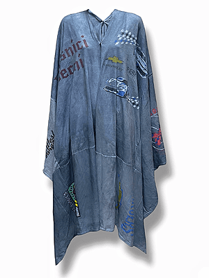Graphic Panel Agbada Poncho