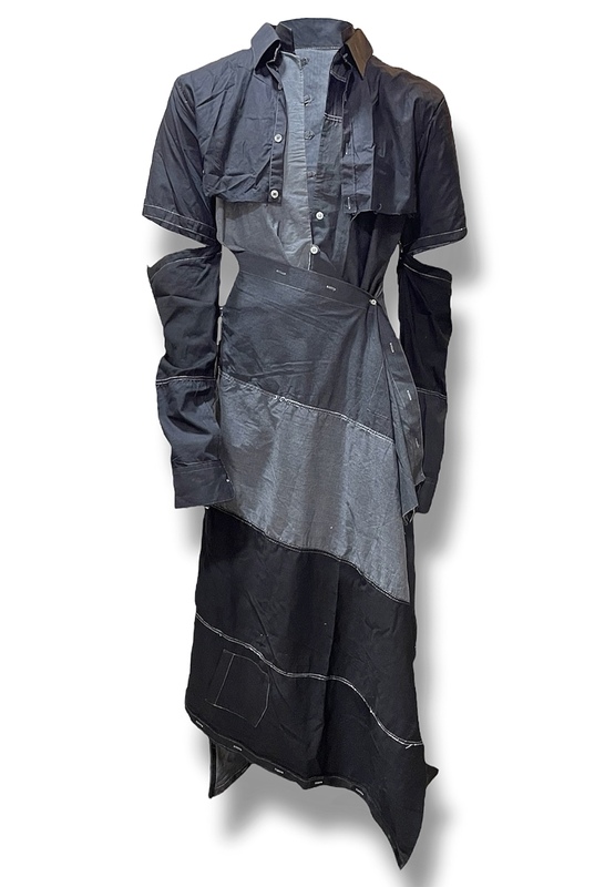 Panelled Pauldron Long Wrap Shirt Panelled Pauldron Long Wrap Shirt