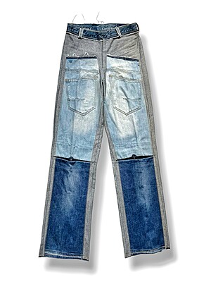 Two Tone Back Panel Jeans with 3/4 vent
