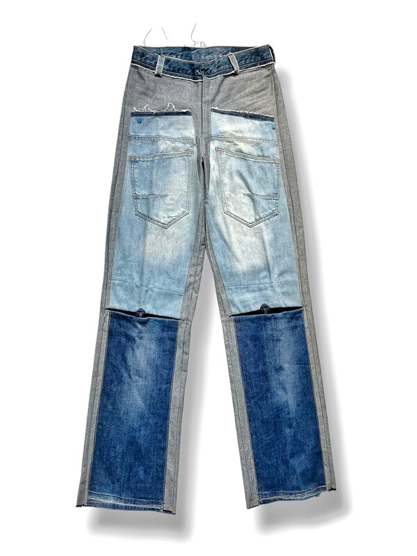 Two Tone Back Panel Jeans with 3/4 vent