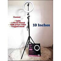 10Inches Ring Light With Phone Holder and Tripod Stand