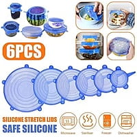 SILICON FOOD COVER 6PCS OF DIFEERENT SIZES