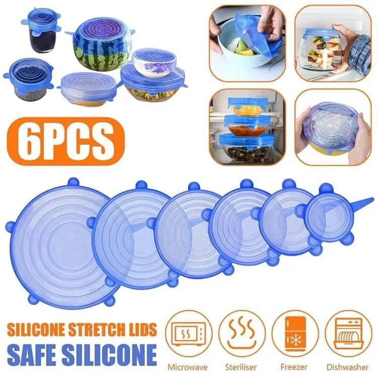 SILICON FOOD COVER 6PCS OF DIFEERENT SIZES
