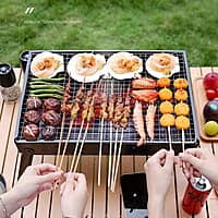 PORTABLE SMOKELESS BARBECUE STOVE RACK FOR OUTDOOR CAMPING