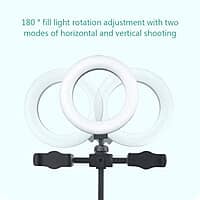 DESKTOP SELFIE RING LIGHT TWO PHONE HOLDERS