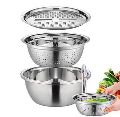 3IN1 MULTIFUNCTIONAL KITCHEN GRATERS  WITH DRAIN BASIN. CUTTER & COLANDER
