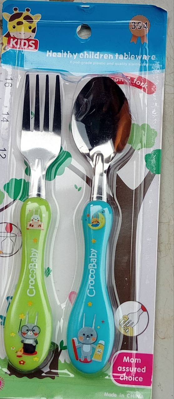 2 PIECES CHILDREN CUTLERY SET 1 SPOON 1 FORK 2 PIECES CHILDREN CUTLERY SET 1 SPOON 1 FORK
