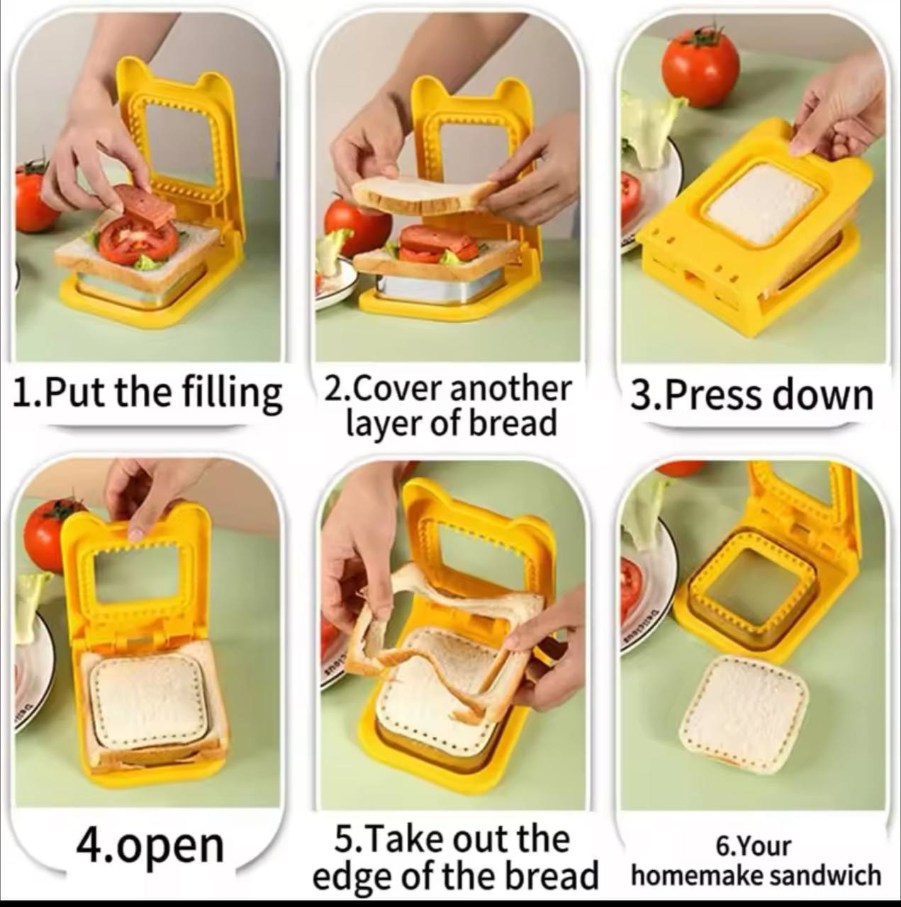 SANDWICH CUTTER SANDWICH MOLD SANDWICH SEALER - SQUARE SHAPE