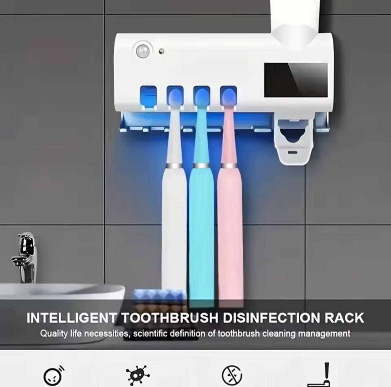 UV LIGHT TOOTH BRUSH HOLDERS AND TOOTH PASTE DISPENSER WITH BRUSH STERILIZER UV LIGHT TOOTH BRUSH HOLDERS AND TOOTH PASTE DISPENSER WITH BRUSH STERILIZER