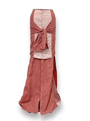 Two Tiered buttoned down center wrapped skirt