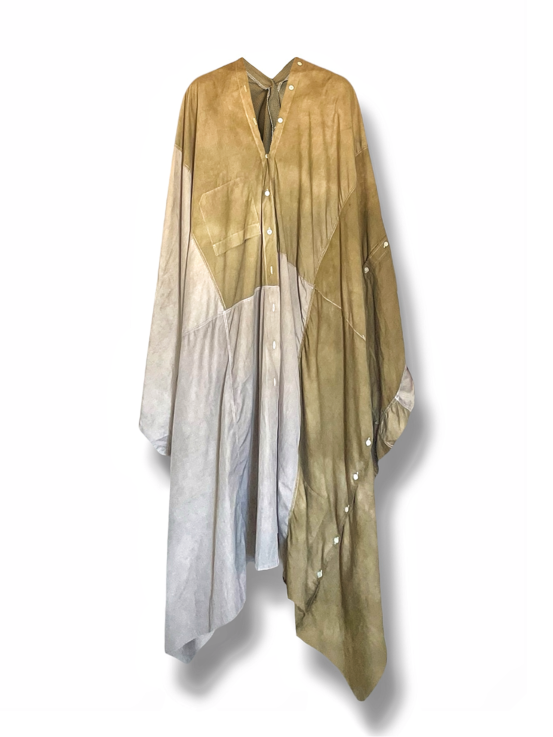 Upcycled Poncho Agbada in Tan