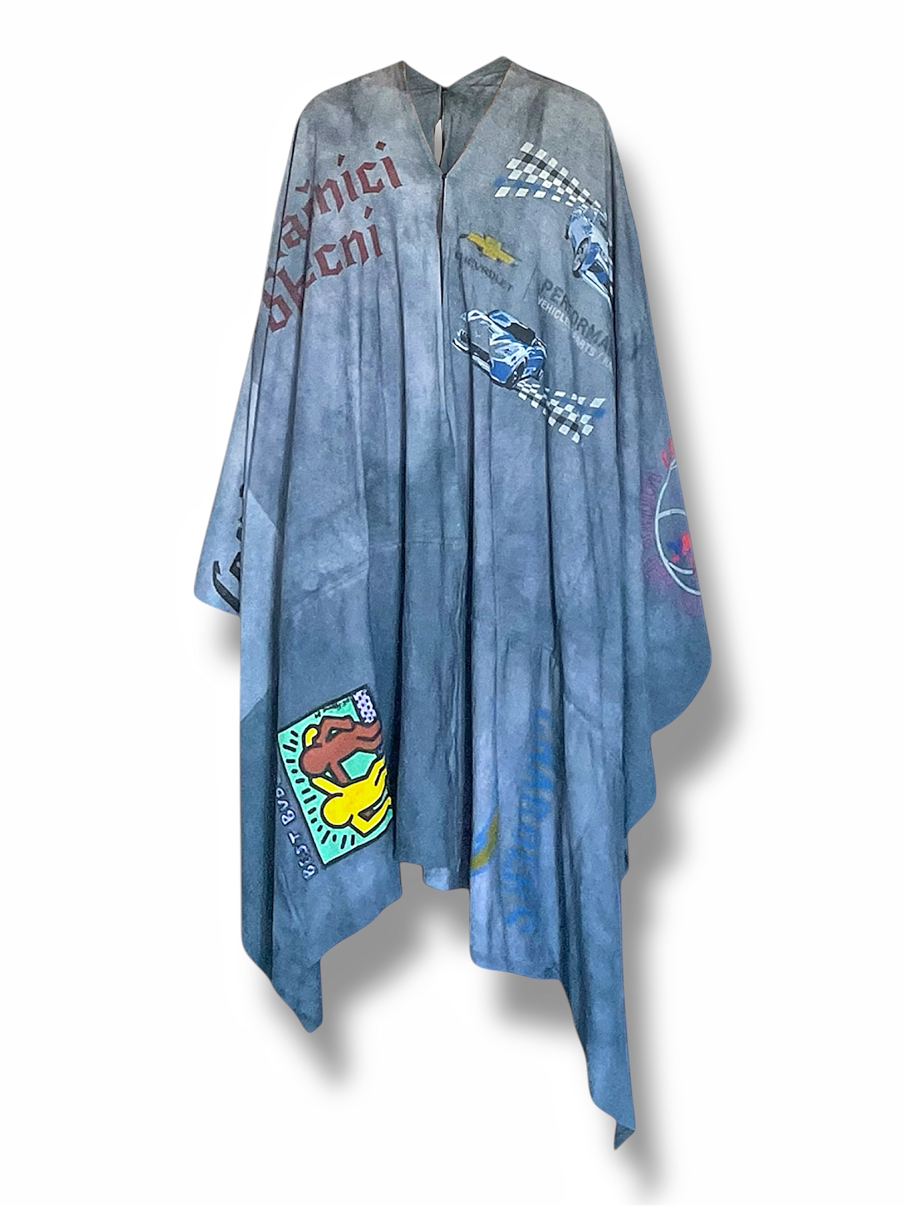 Graphic Panel Agbada Poncho